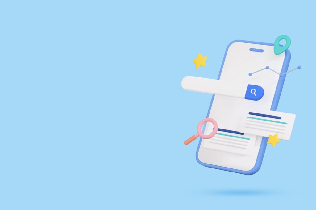 スマホ画面に映ったSEOイメージ