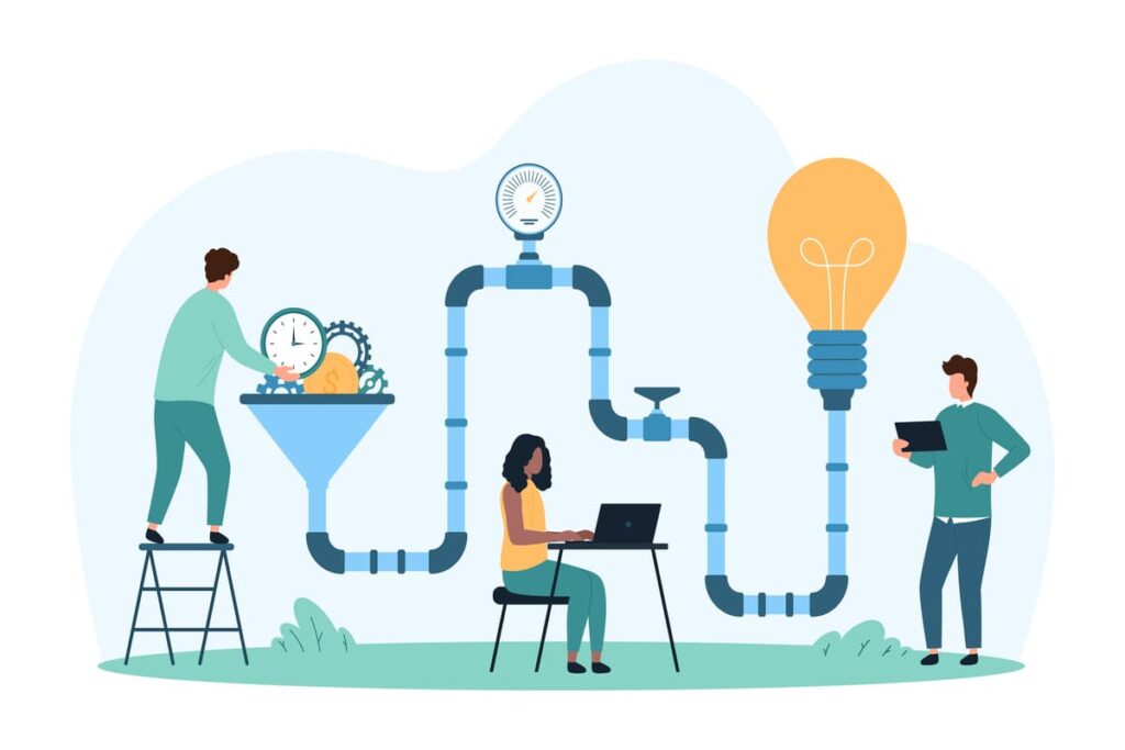 様々なキーワードをもとにライティングしている様子