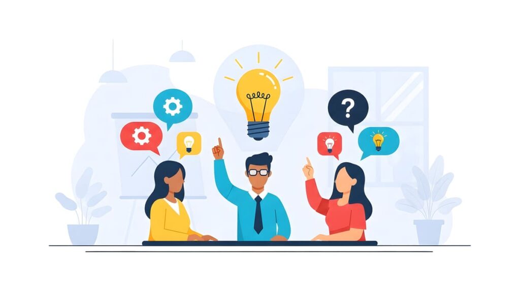 ひらめきマークを出している人