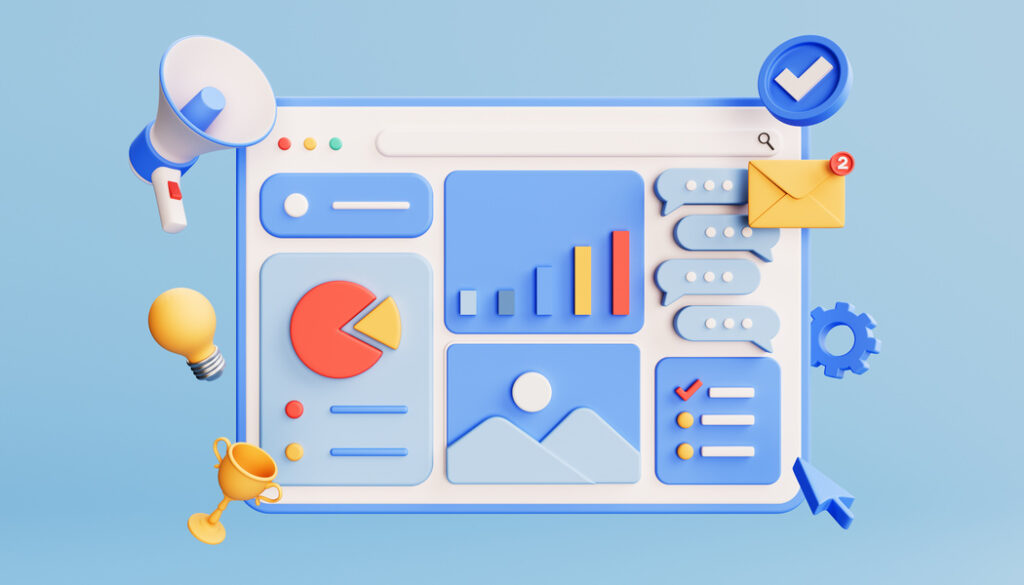 口コミや広告データ画面のイラスト