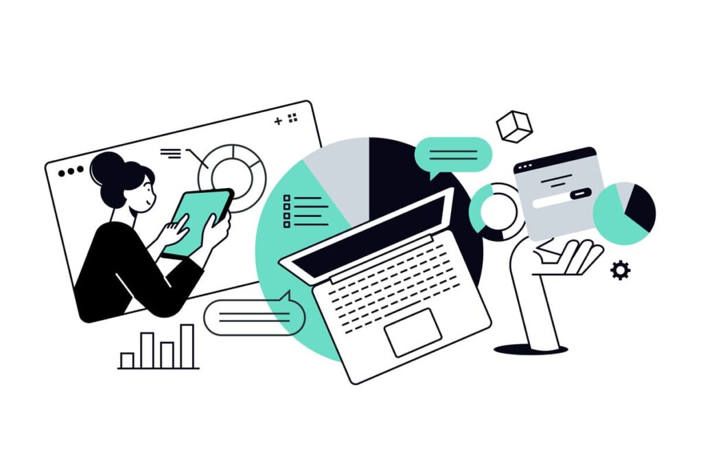 マーケティング基礎を学ぶ女性